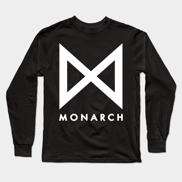 Monarch legacy of monster black and white logo Long Sleeve T-Shirt by whatyouareisbeautiful